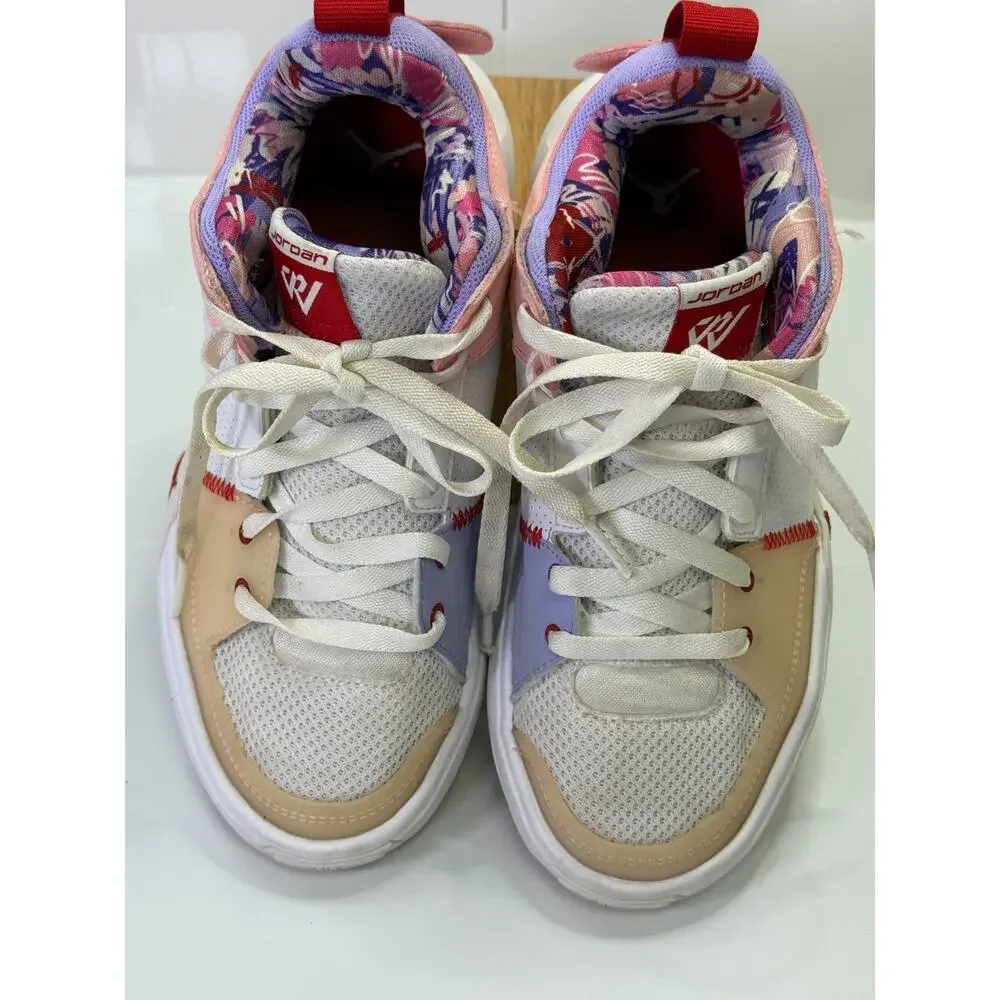 Nike Jordan One Take 4 SE Pink White Lavender Basketball Sneakers Girls 6Y